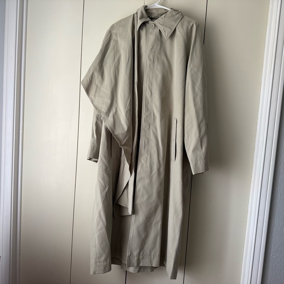 Zara Jackets & Blazers - New women’s Zara Harvard University Tan Trench Coat cape button-down size M/L